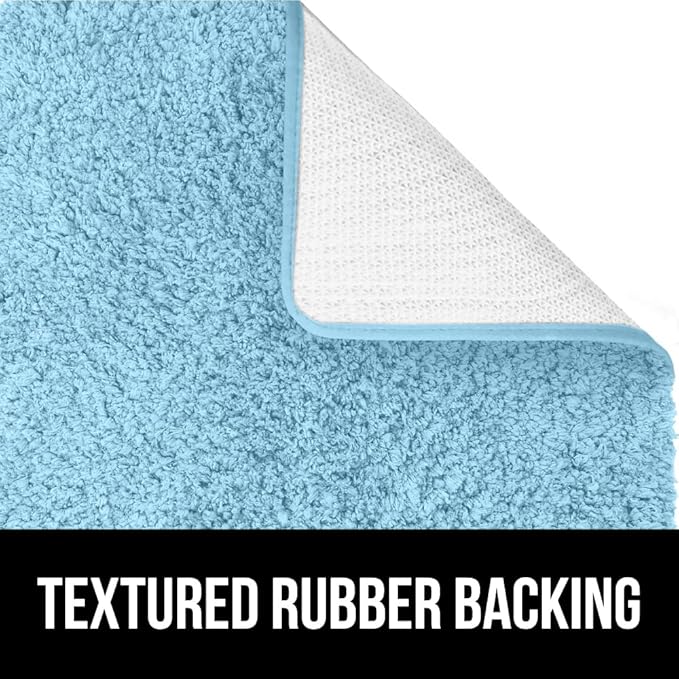 GORILLA GRIP Bathroom Rugs, Ultra Soft Absorbent Mat, Thick Plush Bath Rug, Machine Washable, Microfiber Quick Dry, Mats for Shower, Bathtub and Floor, Home Decor Accessories, 24x17, Sky Blue