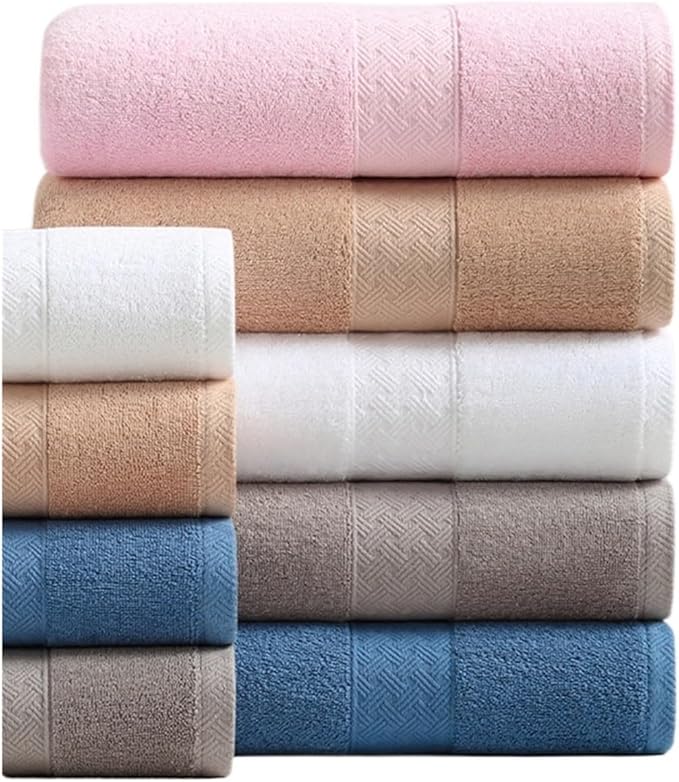 3 Pack Satin Striped Cotton Towels, Thick Bath Towels, 120-140 GSM, 35x75cm(Grey)