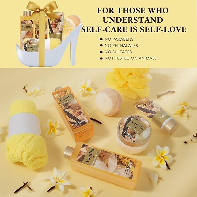 Spa Luxetique Gifts for Women High Heel Gift for Women 8pcs Spa Gift for Womens Warm Vanilla Comfort Birthday Gift for Womens Mom Grandma Sister Friend Valentines Day Gifts for Her