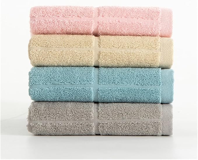 3 Pack Cotton Towels with Hem & Hang Loop, Honeycomb Weave, Thick Face Hand Towels for Home(Light Brown)