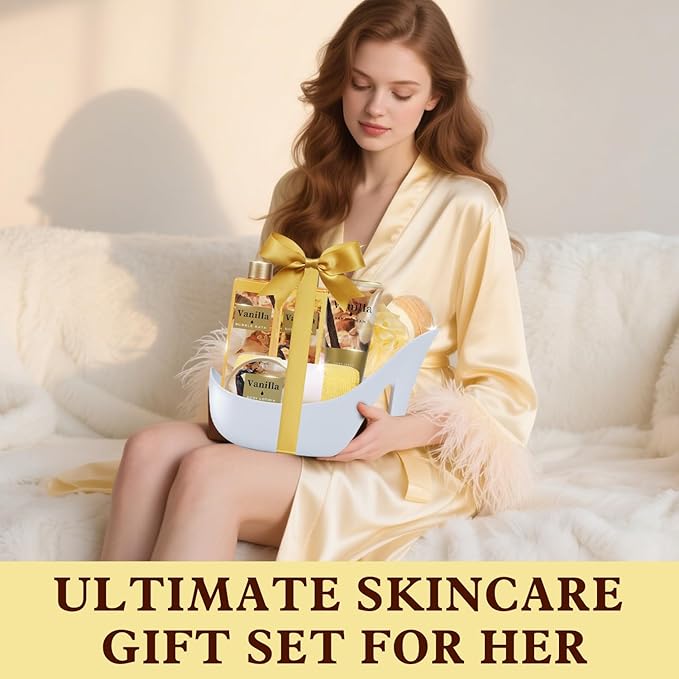 Spa Luxetique Gifts for Women High Heel Gift for Women 8pcs Spa Gift for Womens Warm Vanilla Comfort Birthday Gift for Womens Mom Grandma Sister Friend Valentines Day Gifts for Her