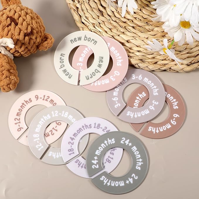 Baby Closet Dividers for Clothes Unisex Nursery Organizer Decor Clear Labels for Easy Sorting Fits Most Rods