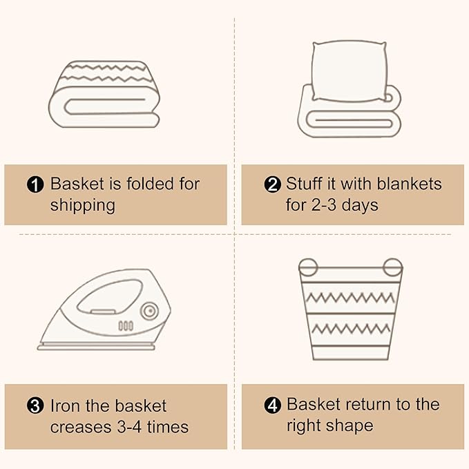 Laundry Baskets Woven Cotton Rope Laundry Hamper with Handles for Decor Storage of Dirty Clothes,Toys and Blankets in Bathroom,Baby Room and Living Room