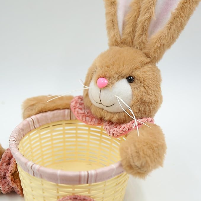 Easter Bunny Basket,Holiday Rabbit Shaped Eggs Storage Container,Adorable Goodie Basket | for Kids Party Holiday Family Gathering Food Snacks Chocolate Candy Biscuits