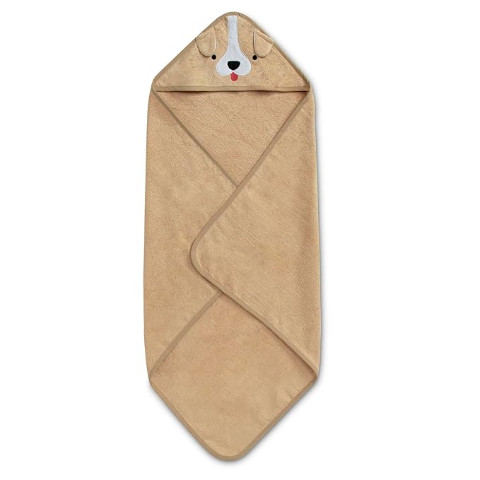 Delta Children Baby/Infant Hooded Bath Towel - Super Soft and Absorbent- Newborn Essential - Ideal Baby Registry/Shower Gift for Boys and Girls, Tan Dog