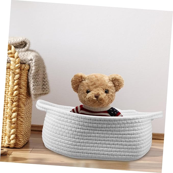 Woven Cotton Rope Storage Basket for Snacks and Toys Shape Organizer for Shower Versatile Home Cotton Efficient