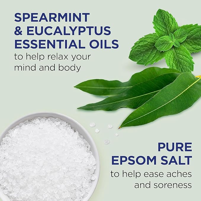 Dr Teal's Epsom Salt Magnesium Soak, Relax & Relief with Eucalyptus & Spearmint Essential Oils, 3 lbs