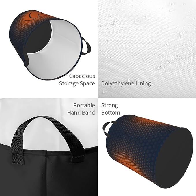 Basketball Laundry Basket Room Décor Hamper Clothes Storage Bucket Toy Organizer Foldable Waterproof Bathroom Laundry Storage Bedroom Large