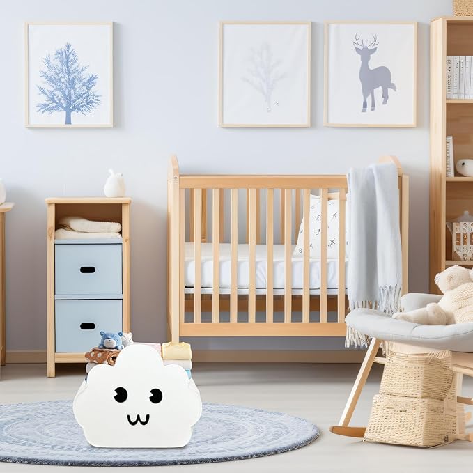 Cloud Shaped Felt Storage Caddy;Felt Baby Basket, Nursery Organizer with Cloud Design for Storage Infant Newborn Essentials,Foldable Bathroom and Bedroom Stuff Diaper Toys Baby Vintage Decor