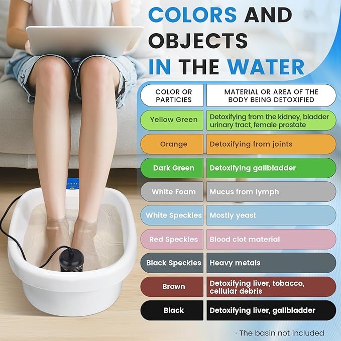 Ionic Foot Bath Detox Machine, Portable Ionic Detox Foot Bath Spa Machine Ion Cleanse Controller for Home Travel Holiday