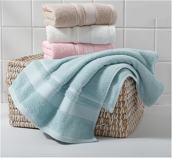 3 Pack Cotton Towels, Thick Soft Bath Face Towels, 72x35cm Solid Color(Brown)
