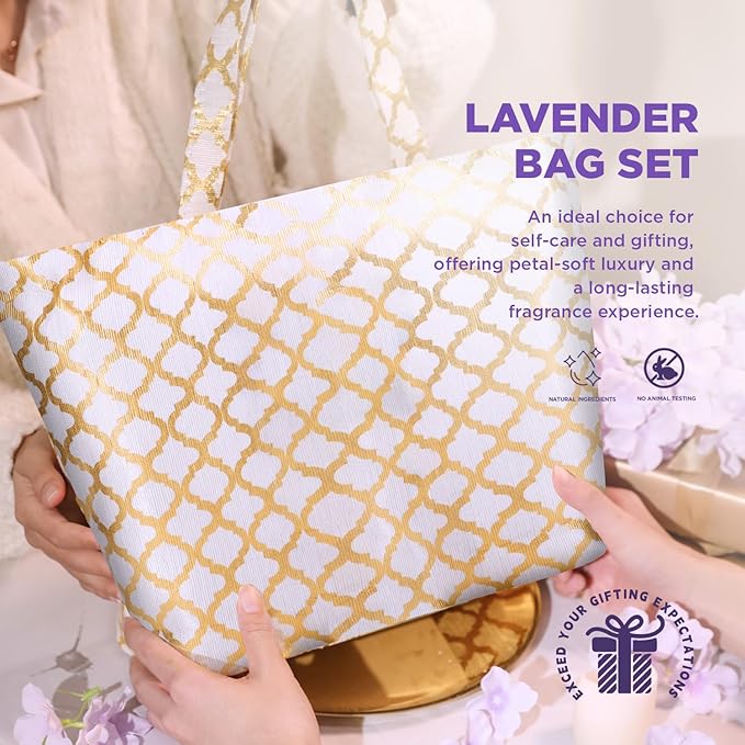 Spa Luxetique Gifts for Women 15PCS Lavender Gift Baskets for Women Bath and Body Gift Set Bath Sets for Her Skin Care Sets Anniversary Valentine Gifts for Women Wife Girlfriend Grandma Sister