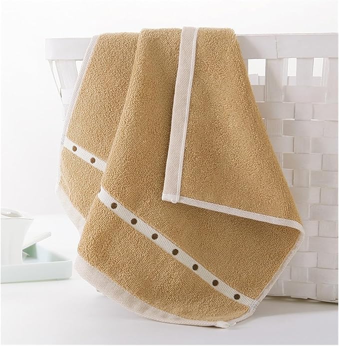 3 Pack Cotton Square Towels, Soft Absorbent Wash Cloths, 35 by 34 cm, Solid Bath Towels(Light Brown)