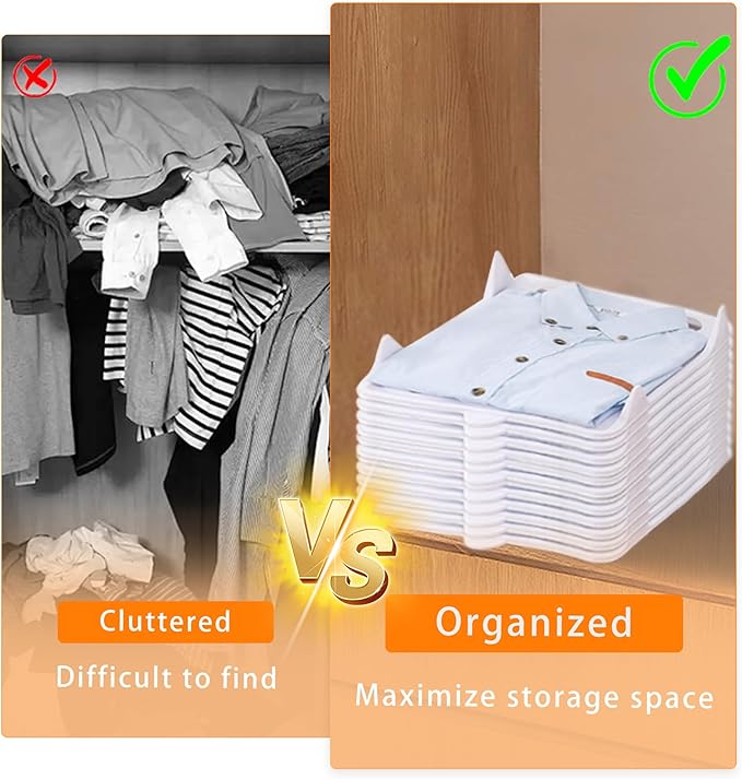 Shirt Folder Board, 10 PCS Clothes Folding Board, Stackable Shirt Organizer for Closet Storage Pants Shorts (14.5"Lx11.2"Wx2.2"H)
