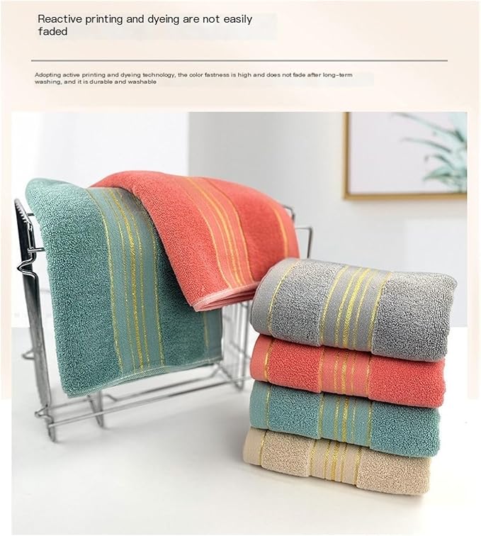 3-Pack Cotton Towels, Soft and Absorbent Face & Bath Towels, Solid Colors with Embroidery(Red)