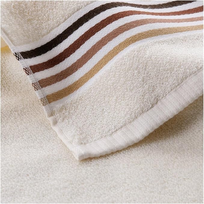 3 Pack Cotton Towels 72x34cm, Thick Absorbent Jacquard Weave Bath and Wash Towels, Soft(Dark Brown)