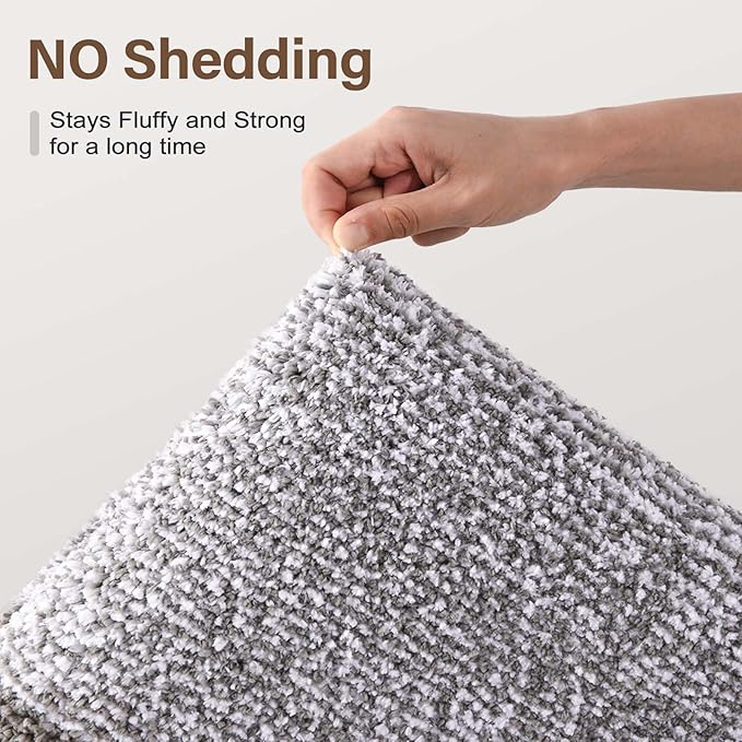 36x24 Large Bathroom Rugs Washable Non Slip, Light Grey Bath Mat for Bathroom Floor Tub, Soft Absorbent Quick Dry Mats for Shower, Bathtub,Home Decor