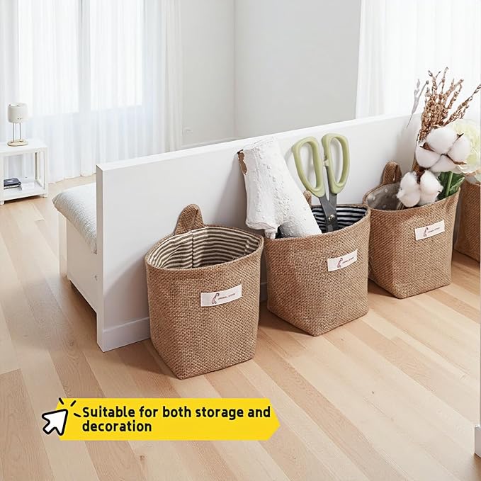 Chinshwehaw Washable Cotton Linen Hanging Organizer Bag for Door Wall Bedside | Washable Storage Pockets | Space Saving ，Reusable Closet Organizer (2Pack) (Deep blue dots+yellow stripes)