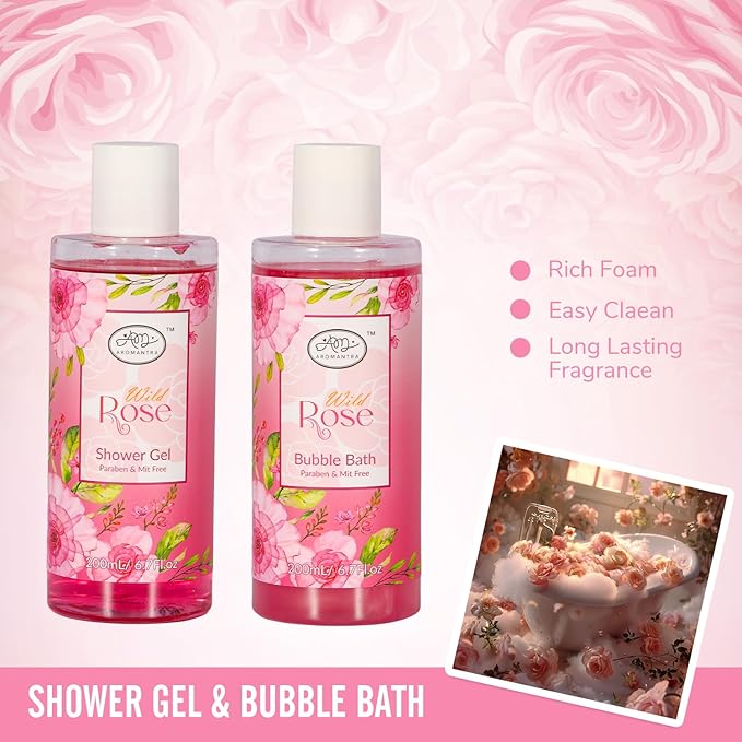 Luxury Spa Gift Set for Women, Whole Body, Bath Set, Bath Gift Set, Rose Scented, 10 Pcs, Self Care, Best Friend, Mom, Sister, Valentine's Day Gift