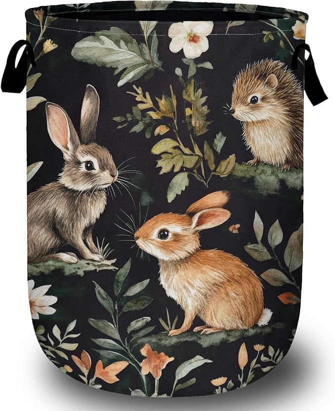 Cute Animal Laundry Basket, Laundry Hamper Collapsible Oxford Cloth with Handle Clothes Toy Storage Bin for Bathroom Laundry Room Bedroom 15.7 X 20 Inch