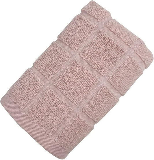 3 Pack Cotton Towels 34x74cm, Thick Soft Bath and Face Towel Set for Home Use(Pink)