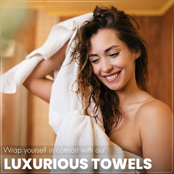 6 Pack Bath Towels Set (27 x 54 Inches) 100% Ring Spun Cotton, Super Soft Lightweight, Quick Dry & Highly Absorbent Towels for Bathroom, Hotel & Spa (Spectrum, Pack of 6 (27''x54''))