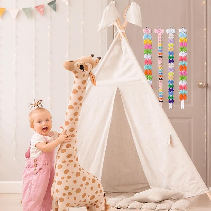 YLEN YHXX 6 PCS Bow Holder for Girls Hair Accessories Organizer Storage Wall Hanging Home Decor for Baby Room