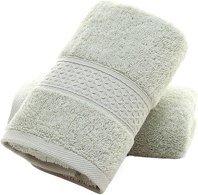 3 Pack Cotton Towels, Soft & Absorbent Bath and Face Towels, Long Staple Cotton(Green)