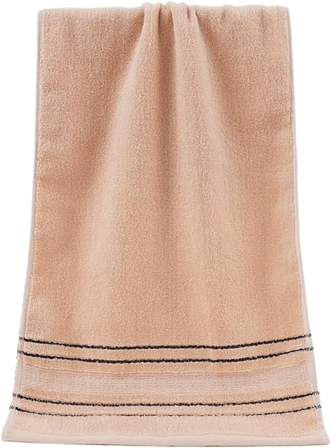 3 Pack Jacquard Cotton Towels, 32-Ply Soft Bath & Face Towels, 34x74 Inches(Coffee)