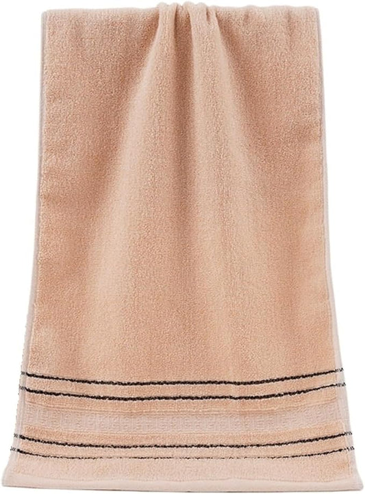 3 Pack Jacquard Cotton Towels, 32-Ply Soft Bath & Face Towels, 34x74 Inches(Coffee)