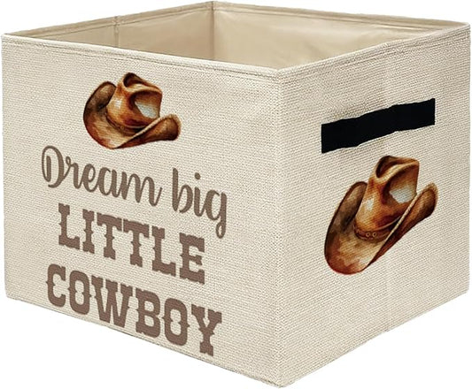 Western Cowboy Nursery Storage Bins Box, Toybox for Boys, Little Cowboy Western Foldable Storage Baskets Organizer for Bedroom Bathroom Boys Room Dorm Clothes Toys Books