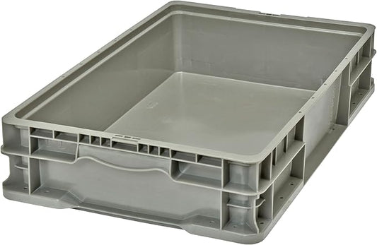 Hudson Exchange 24 x 15 x 5" (3 Pack, 5.2 Gallon) Straight Wall Handled Storage Container Tote, Gray/Brown