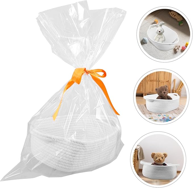 Woven Cotton Rope Storage Basket for Snacks and Toys Shape Organizer for Shower Versatile Home Cotton Efficient