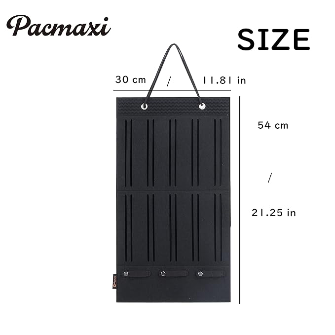 PACMAXI Baby Girl Hair Bows Holder, Hair Clips Storage Hanger For Ribbons, Hair Bows Organizer, Baby Hair Clip Storage Display Sturdy Stand, Wall Hanging for Girl Room (Black, Small)