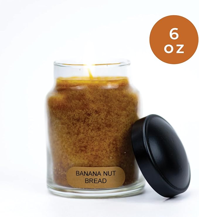 A Cheerful Giver - Banana Nut Bread Baby Scented Glass Jar Candle (6oz) with Lid & True to Life Fragrance Made in USA