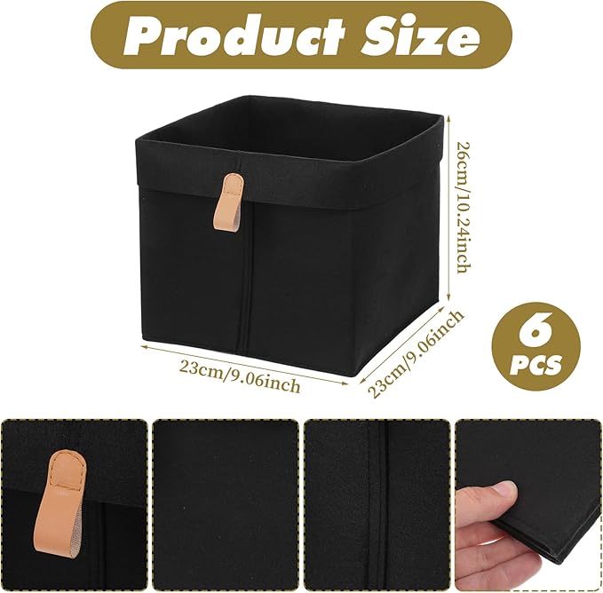 MAQUITA 6 Pcs Storage Cubes Fabric Cube Storage Bin, 9 x 9 x 10 inch Cloth Cube Storages Bins, 12 L Foldable Fabric Storages Baskets Cubby Organizer for Organizing Clothes