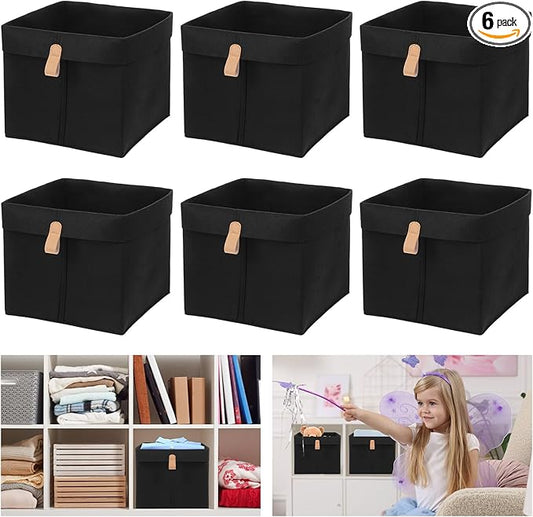 MAQUITA 6 Pcs Storage Cubes Fabric Cube Storage Bin, 9 x 9 x 10 inch Cloth Cube Storages Bins, 12 L Foldable Fabric Storages Baskets Cubby Organizer for Organizing Clothes