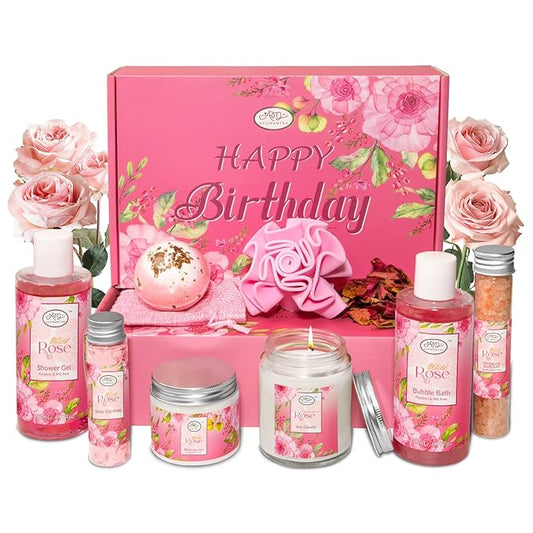 Luxury Spa Gift Set for Women, Whole Body, Bath Set, Bath Gift Set, Rose Scented, 10 Pcs, Self Care, Best Friend, Mom, Sister, Valentine's Day Gift