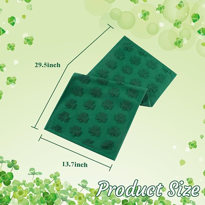 2 Pack St. Patrick's Day Hand Towels Kitchen Dish Towels Green Shamrock 100% Cotton Soft Absorbent Decorative Bathroom Towels Set for Cleaning, Cooking, Swimming,Gifts,13.7'' x 29.5''