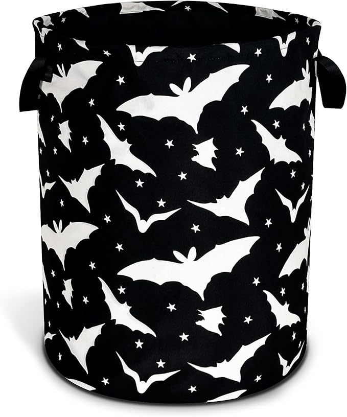 Goth Bats Laundry Basket Halloween Foldable Oxford Cloth Funny Tote Bag Laundry Hamper Clothes Storage Bucket Organizer For Bathroom/Laundry Storage/Bedroom Storage Basket 17.7x13.7Inch
