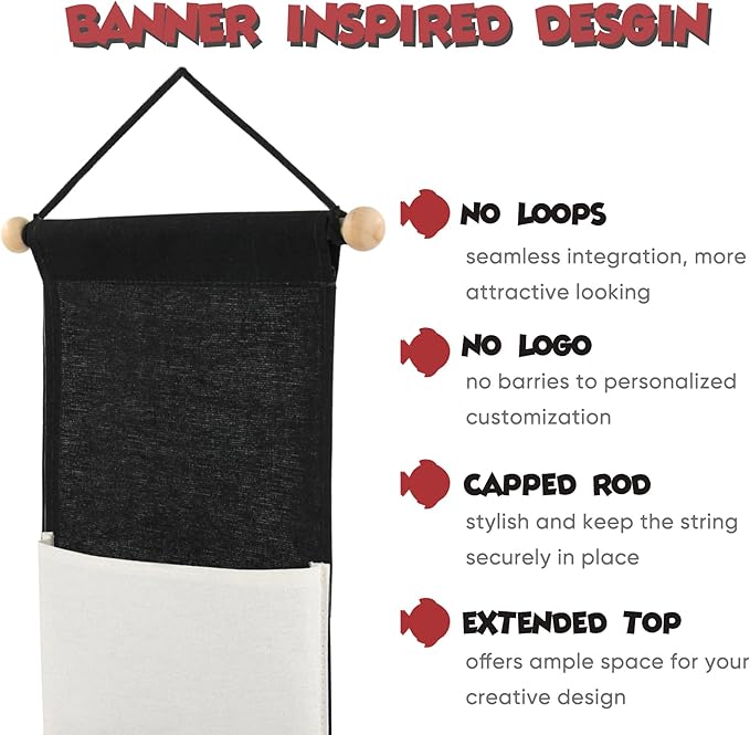 RUNROLE 8 Inch Narrow Fish Extender to Right Fit The Cabin Door - 1, 2, 3, 4 Pocket Hanging Storage Organizer, Easily Customize, 2026 & 2027 FE for Gift Exchanges and Pixie Dust, Cruise Essentials