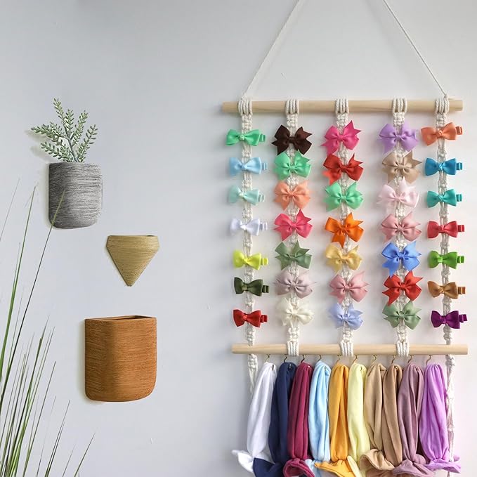 Headband Holder Hair Bows Organizer for Girls, Baby Headbands Hair Accessories Organizer Storage Wall Hanging Decor for Toddler Girls Room