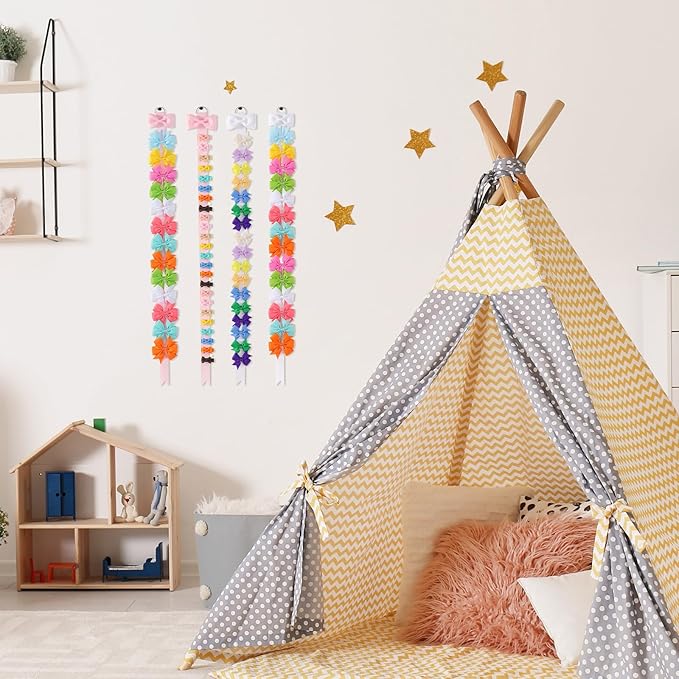 YLEN YHXX 6 PCS Bow Holder for Girls Hair Accessories Organizer Storage Wall Hanging Home Decor for Baby Room