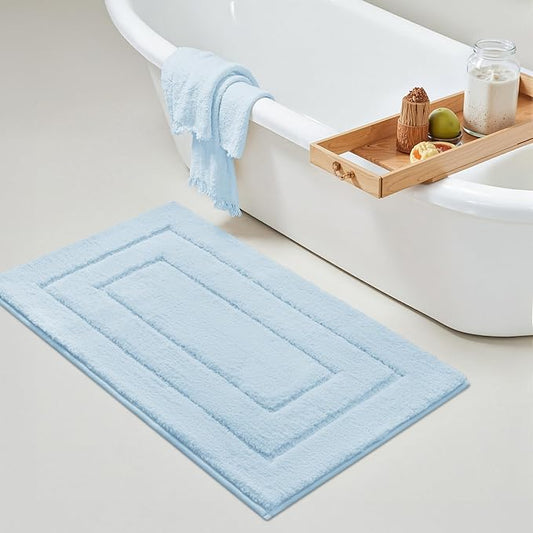GRANNY SAYS Bathroom Rugs Non Slip, 24" x 36", Bath Rugs for Bathroom Washable, Bath Mats for Floor, Microfiber Bath Mat for Tub, Absorbent Bath Rugs for Shower Room, Pearl White