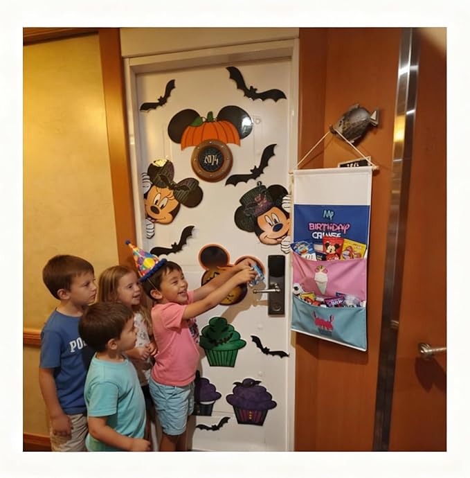 Birthday Fish Extender Hanger for Disney Cruise Gift Exchange Pixie Dust DCL Door Hanging Mail Box Bag Personalized 2025 2026 (3 pockets)