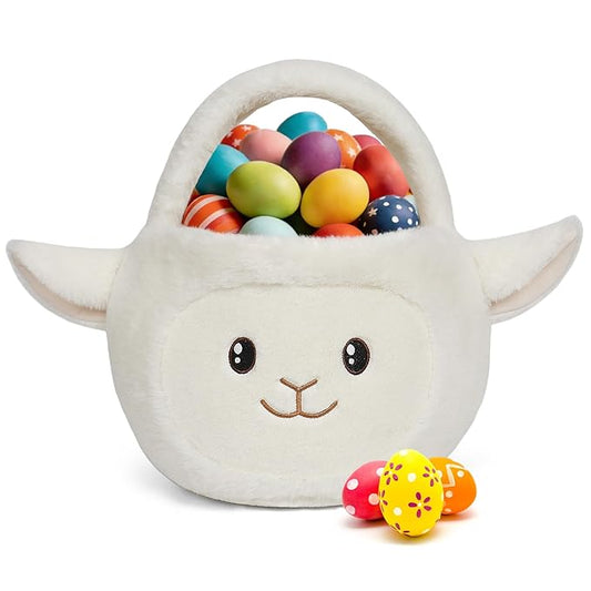 Easter Basket, Easter Baskets for Kids,Sheep Baskets with Handle for Gifts Empty, Bunny Egg Hunting, Basket Stuffers Essentials