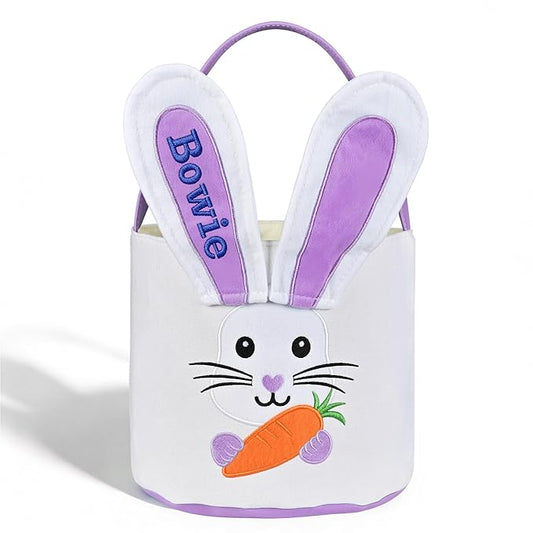 Easter Baskets for Kids - Touber Bunny Easter Basket | Gifts for Boys & Girls and Hunting Party Favor Supplies - Purple Ears