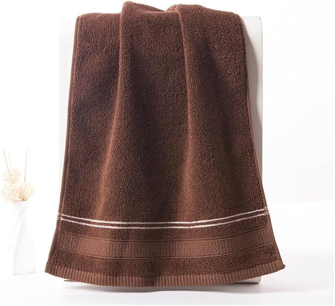 3 Pack Cotton Bath Towels 70x34 cm, Soft and Absorbent, Solid Color Jacquard Face Towels(Brown)