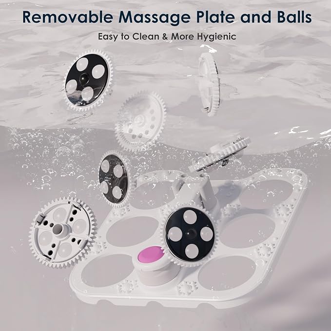 Foot Spa Electric Rotary Massage, Tea Tree Oil Foot Soak with Epsom Salt, Collpaisble Foot Spa Bath Massager with Heat, Bubble Jets, Temp Control, 24 Motorized Shiatsu Massage Balls and Foot File