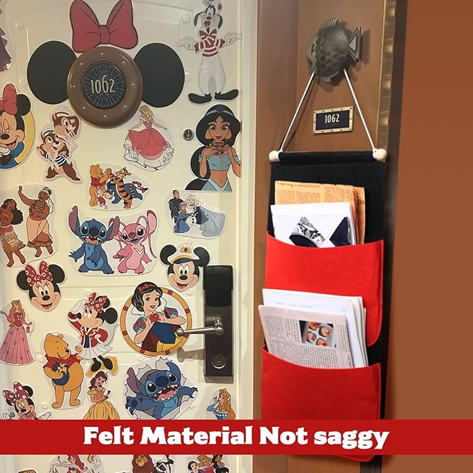 2026 2025 Cruise Fish Extenders For Disney Door Single Two Pockets Felt Personized Gift Exchange Mail Bag Pixie Dust (Two pockets)